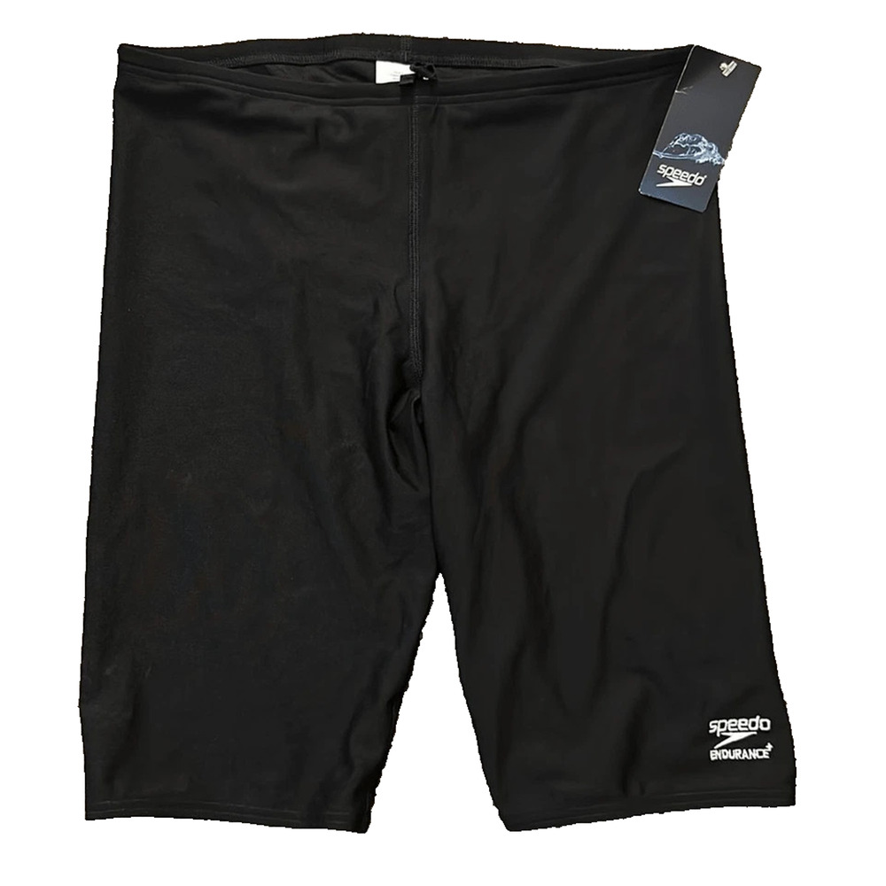 NWT Speedo Black Jammer Competitive Long Swim Trunks Water Sport Shorts size 32